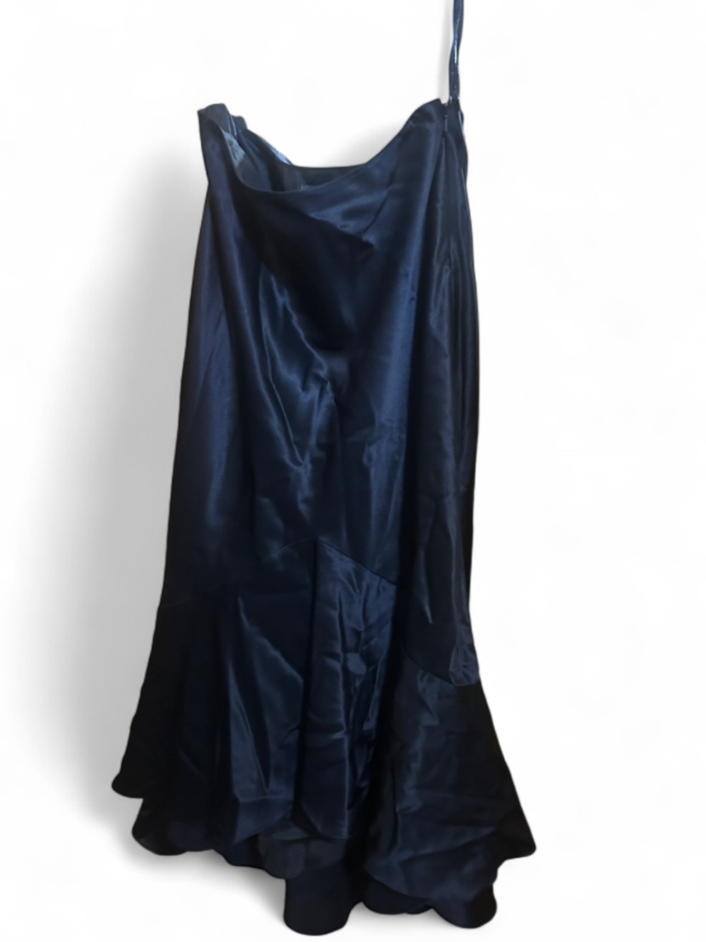 Lauren Ralph Lauren Navy 100% Silk High-Low Skirt Size 4P